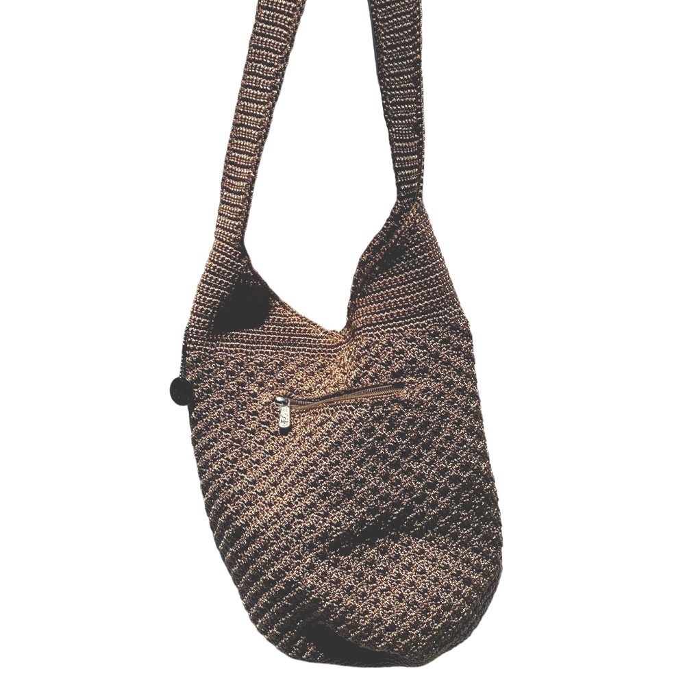 The Sak crochet hobo bag in mushroom
